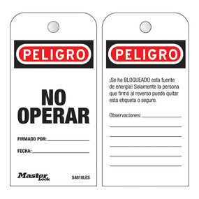 ROLLO DE ETIQUETA NO OPERAR MASTER LOCK S4810LES (